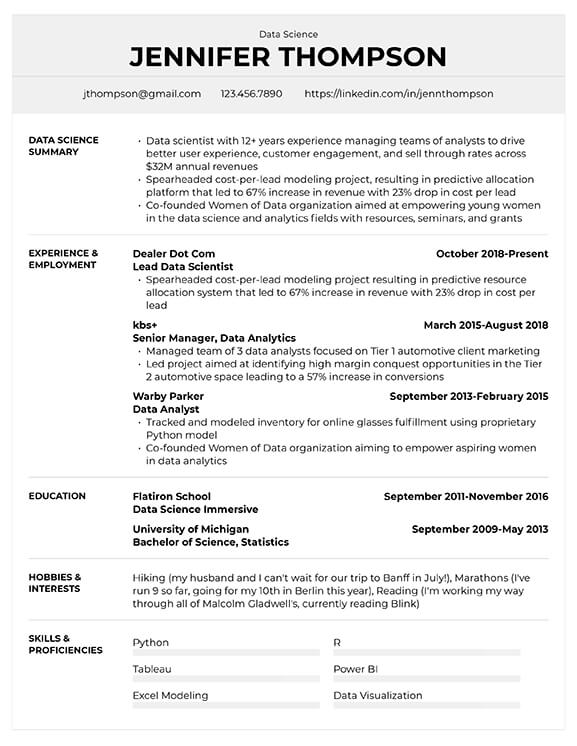 Resume Template Wonsulting