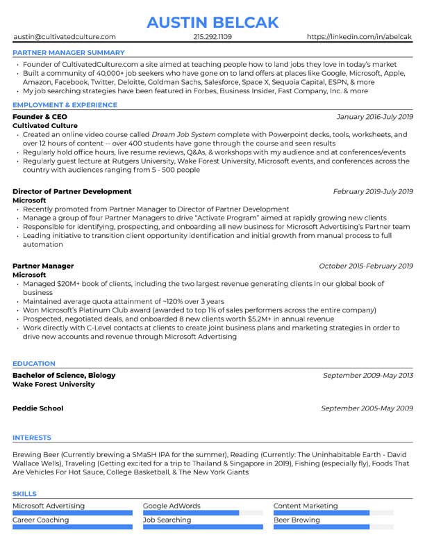 resume teacher skills examples