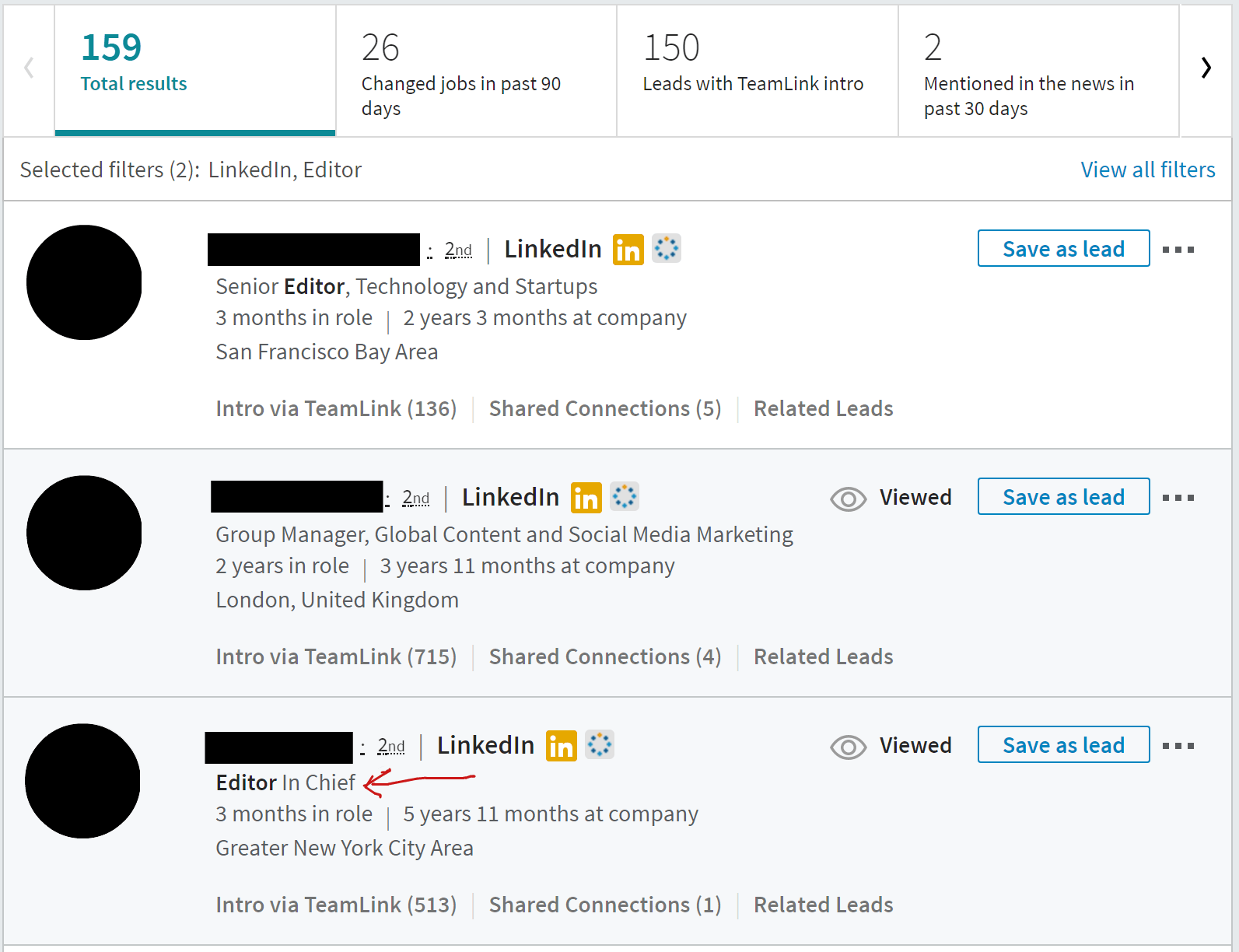 LinkedIn Sales Navigator Screenshot