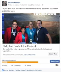Josh Fechter Facebook Ad Screenshot
