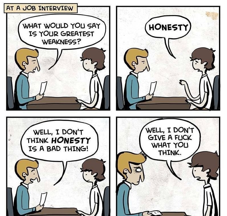 Job Interview Comic - What Is Your Biggest Weakness?