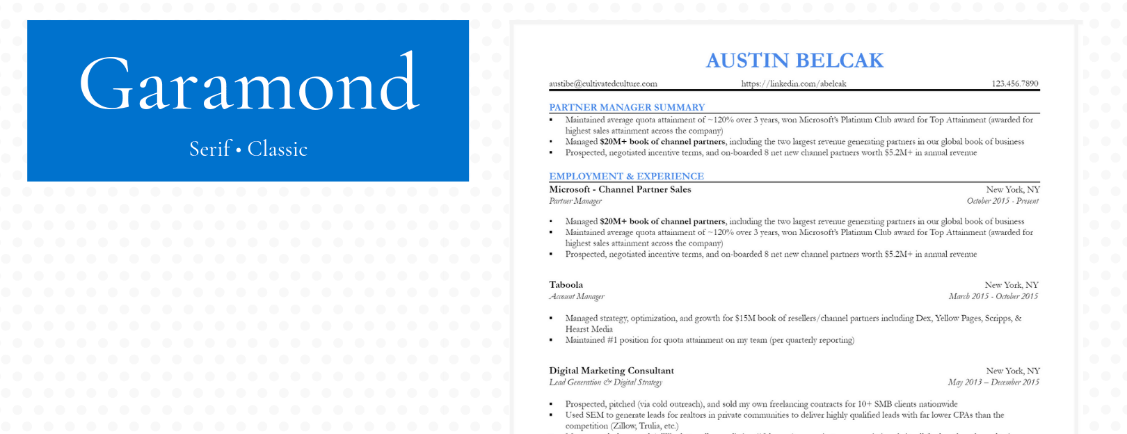 best font for resume