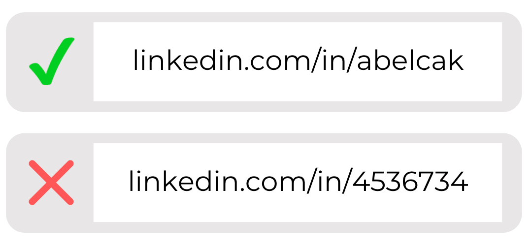 Examples of good and bad linkedin profile urls