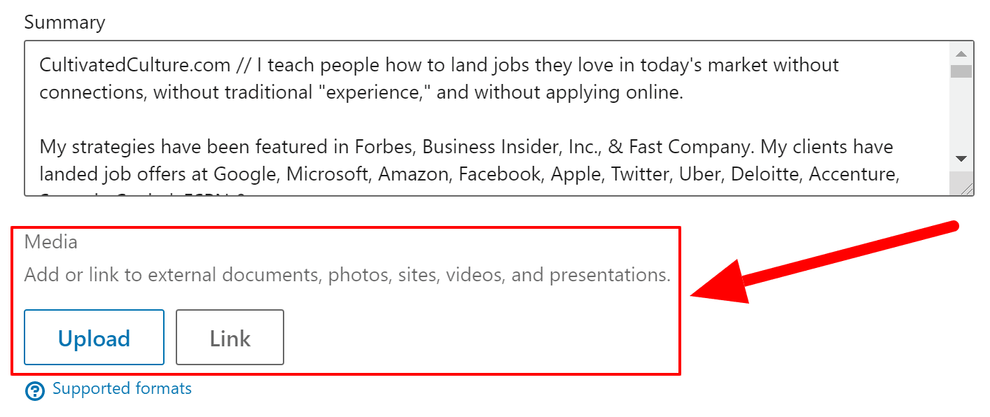 How to add links and media to your LinkedIn profile