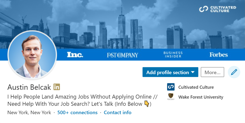 linkedin header mockup