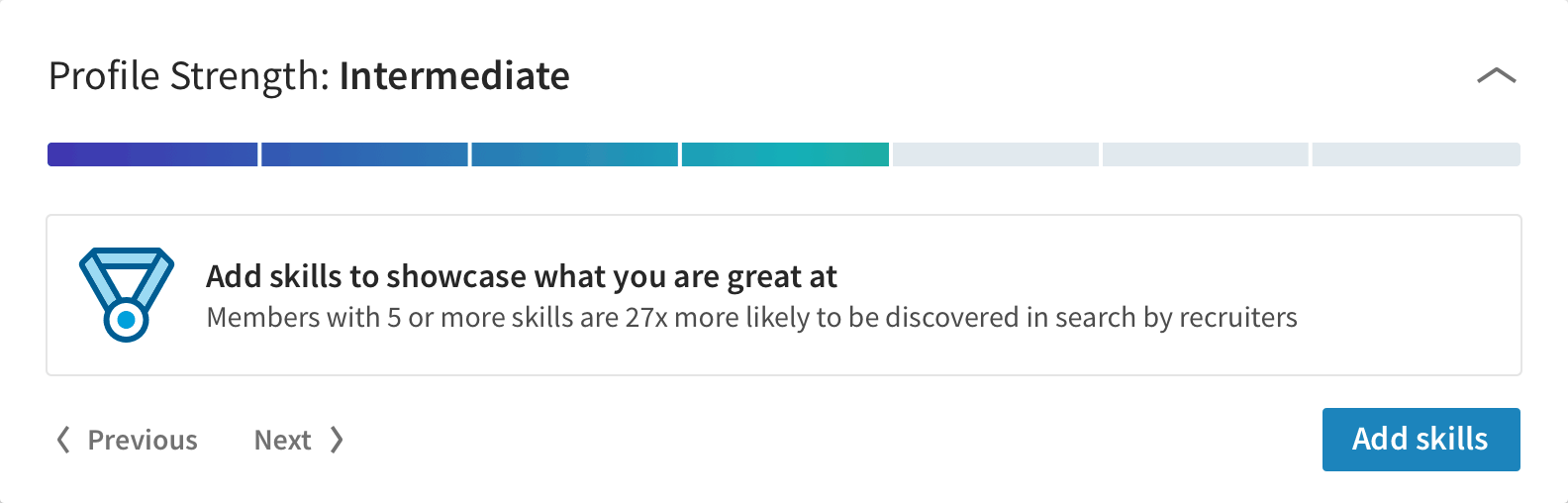 LinkedIn profile strength meter image