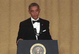 Barack Obama drops the mic after resigning
