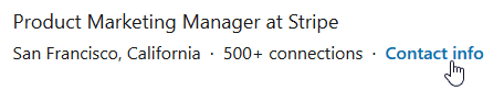 Screenshot of Contact Info on LinkedIn Profile