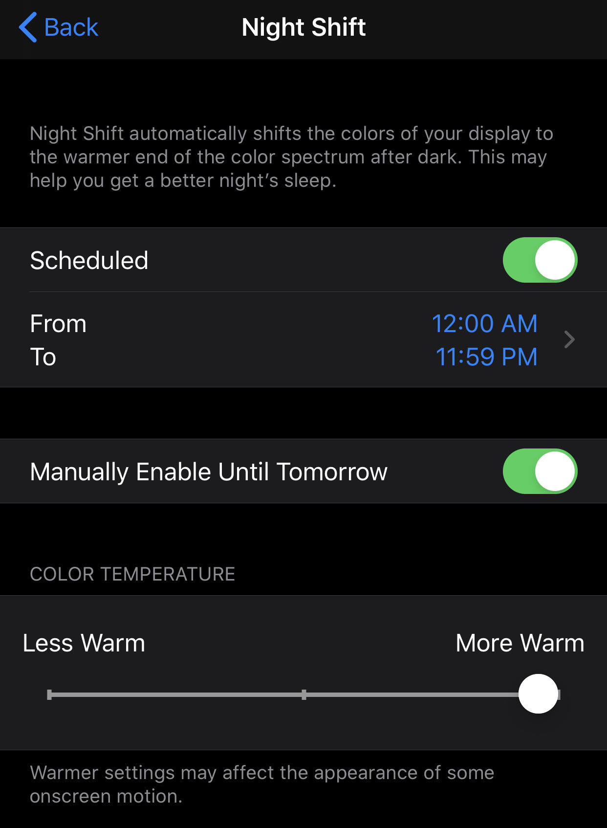 Enabling Night Shift Mode On An iPhone