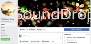 Screenshot of TheSoundrop page on Facebook