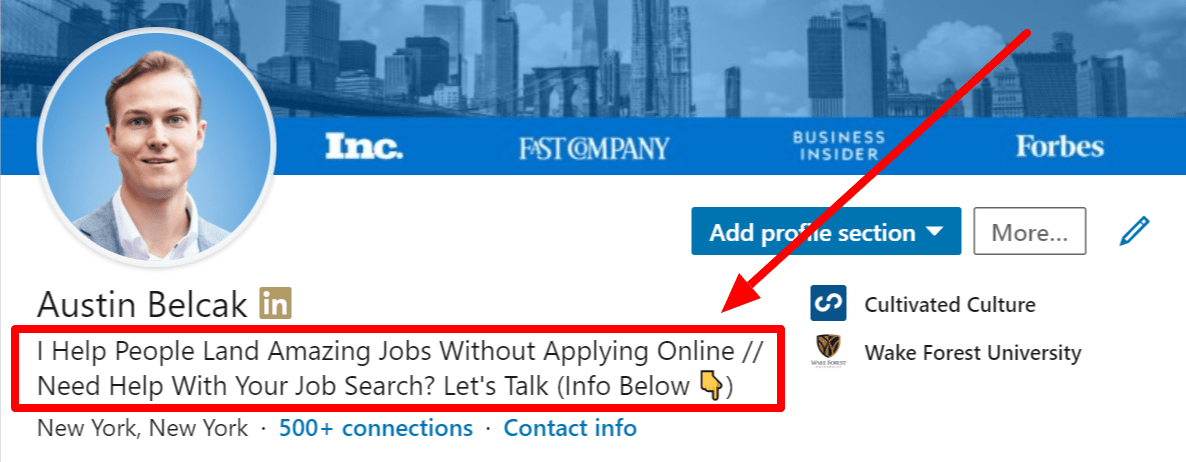 professional headline for linkedin profile for job seekrs