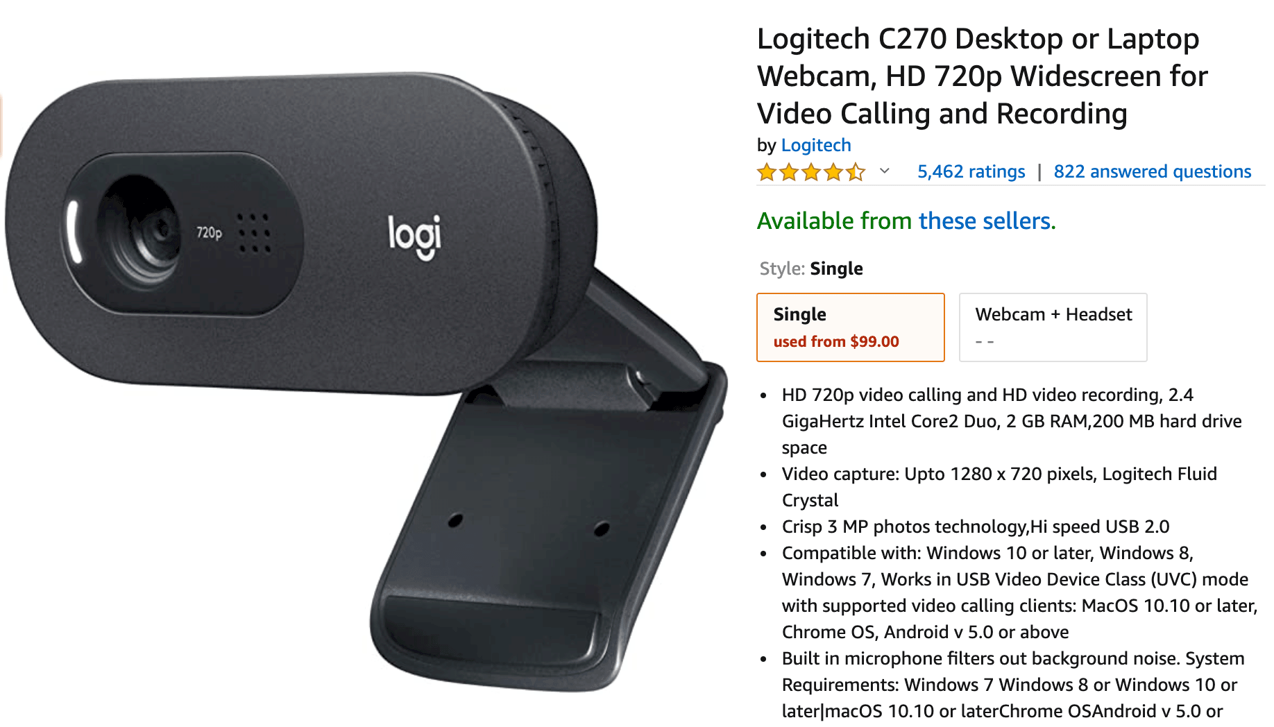 Logictech Webcam For Video Interviews