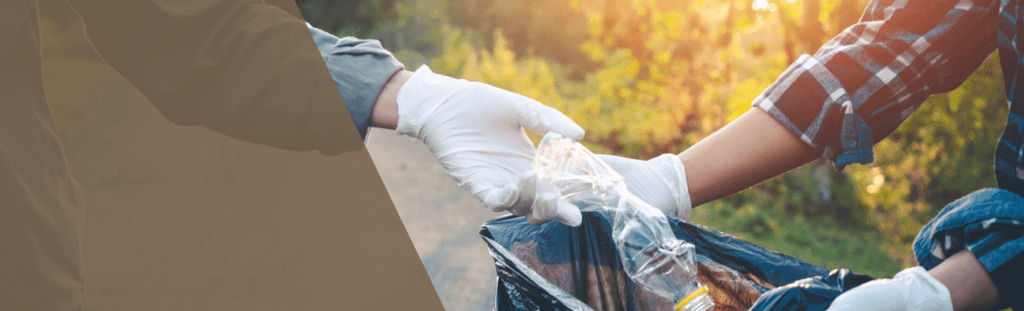 LinkedIn Banner Image example of volunteers cleaning up trash