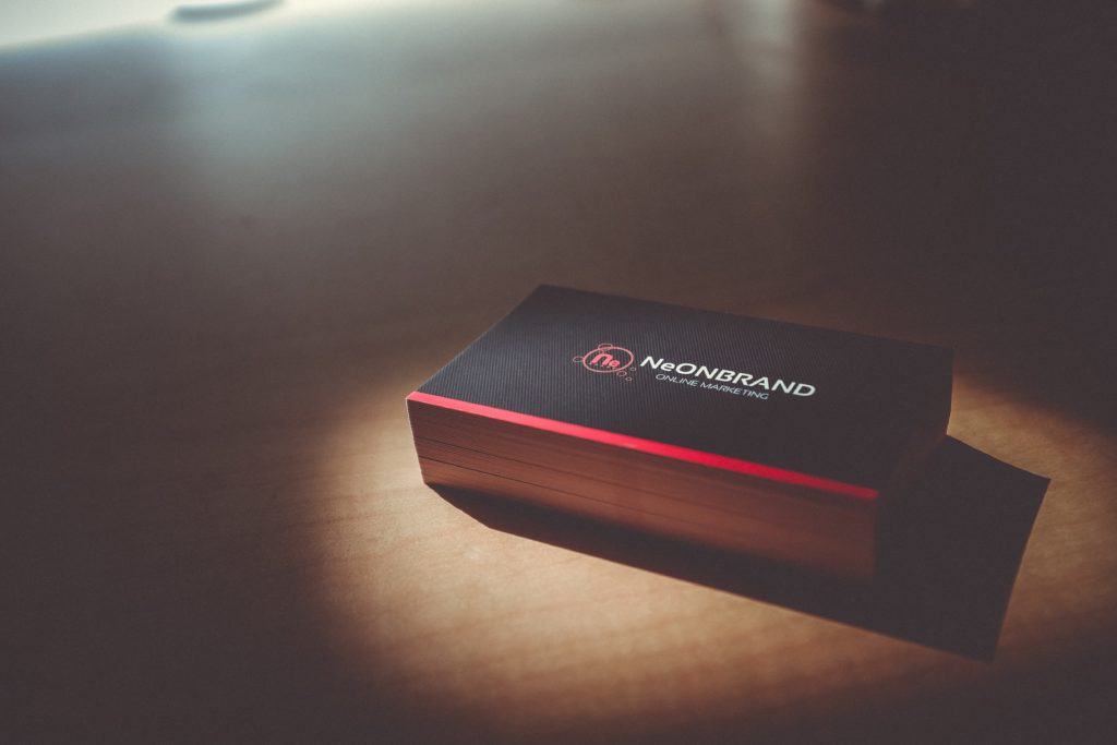 brand designed personal business cards