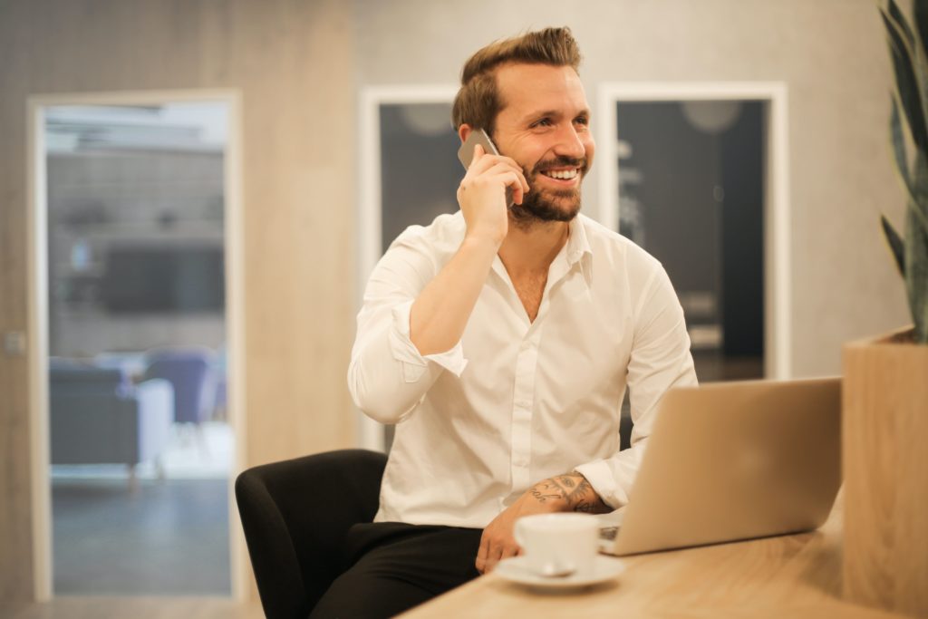 man asking someone to be his reference for a new job