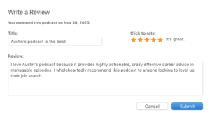 Example of Dream Job System Podcast Review