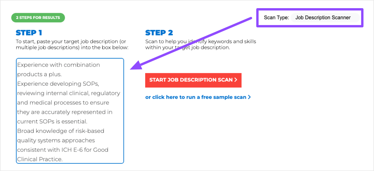ResyMatch - How To Run Job Description Scan For LinkedIn Keywords & Skills