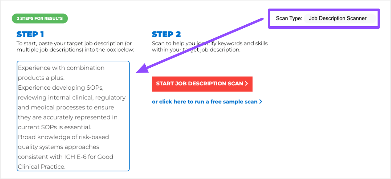 ResyMatch - How To Run Job Description Scan For Keywords