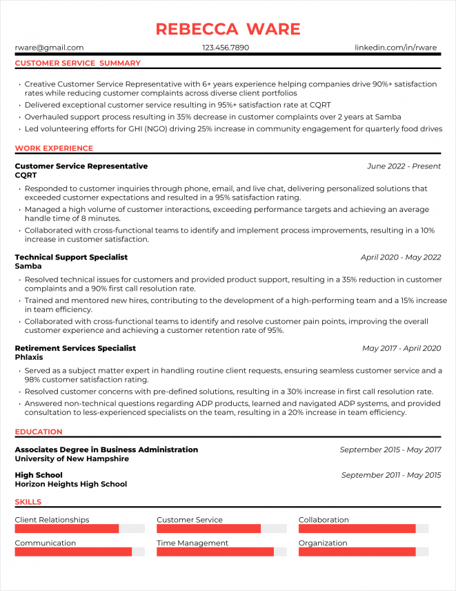 Customer Service Resume Examples For 2023 (20+ Skills & Templates)