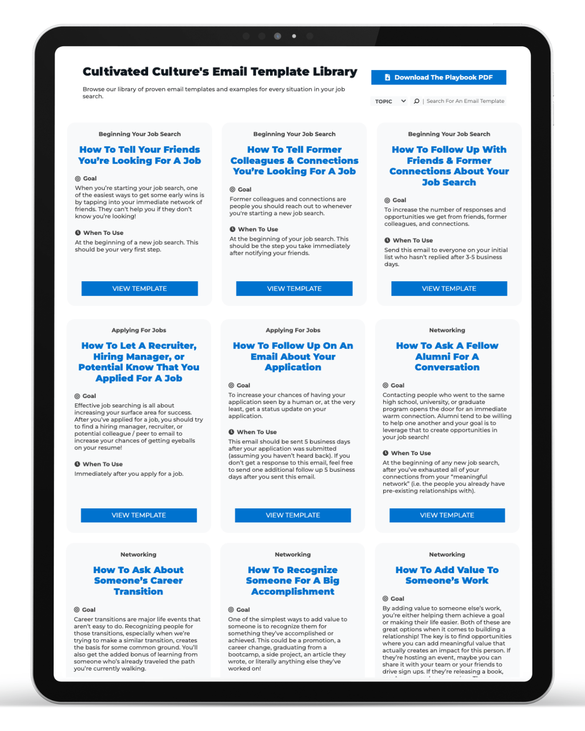 Job Search Email Playbook - Online Email Template Library