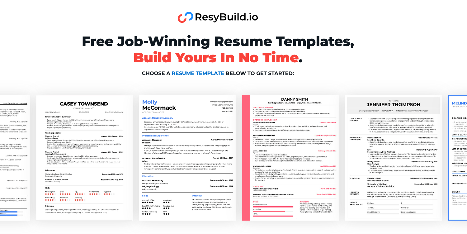 ResyBuild For Account Manager Resume Templates