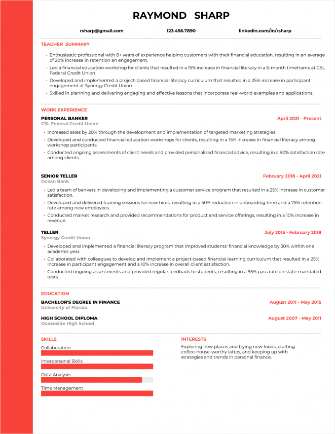 Teacher Resume Examples For 2023 (20+ Skills & Templates)