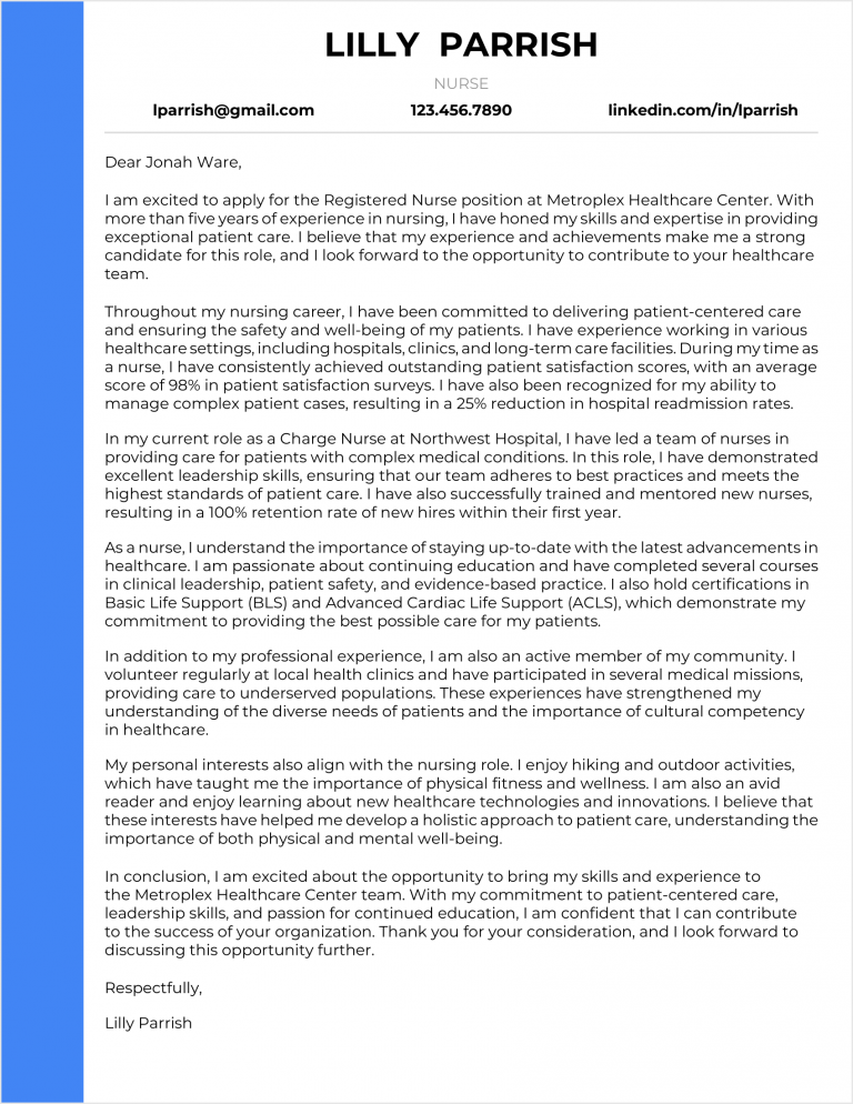 Nursing Cover Letter Examples For 2023 (20+ Skills & Templates)