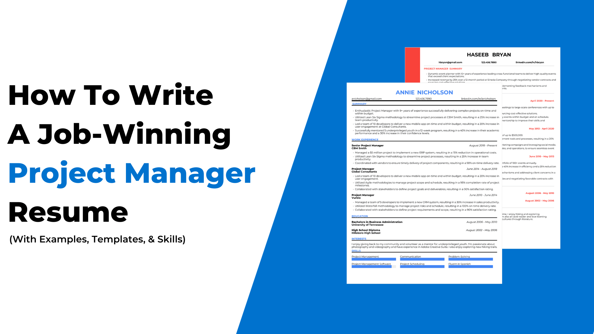 Project Manager Resume Examples For 2023 (20+ Skills & Templates)