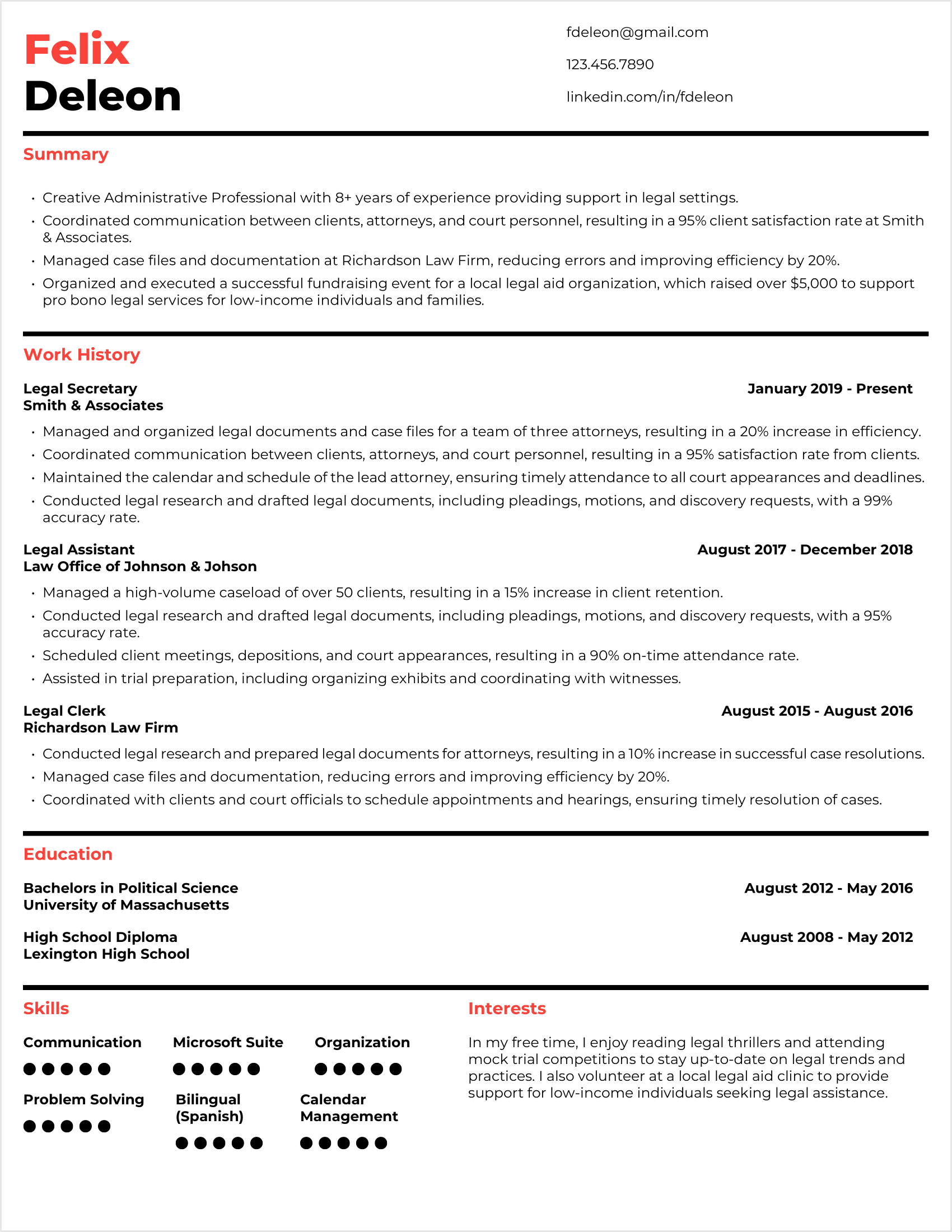 Administrative Assistant Resume Example #2