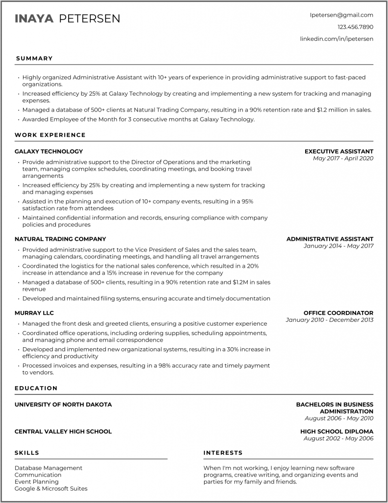 Administrative Assistant Resume Examples For 2023 (20+ Skills & Templates)