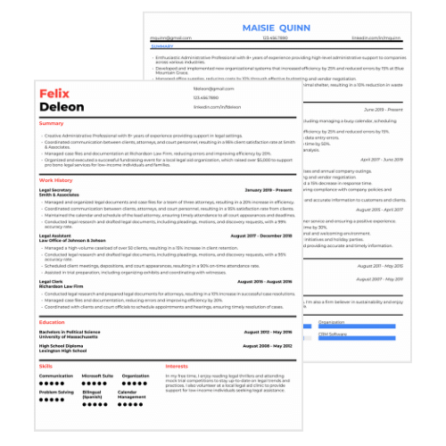 Administrative Assistant Resume Examples