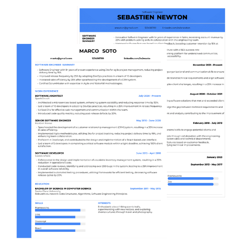 Software Engineer Resume Examples