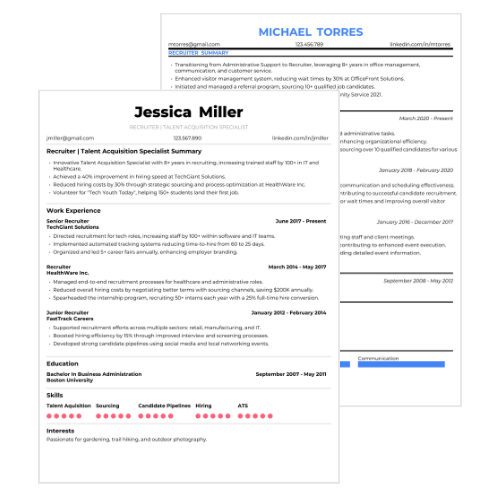 Recruiter Resume Examples