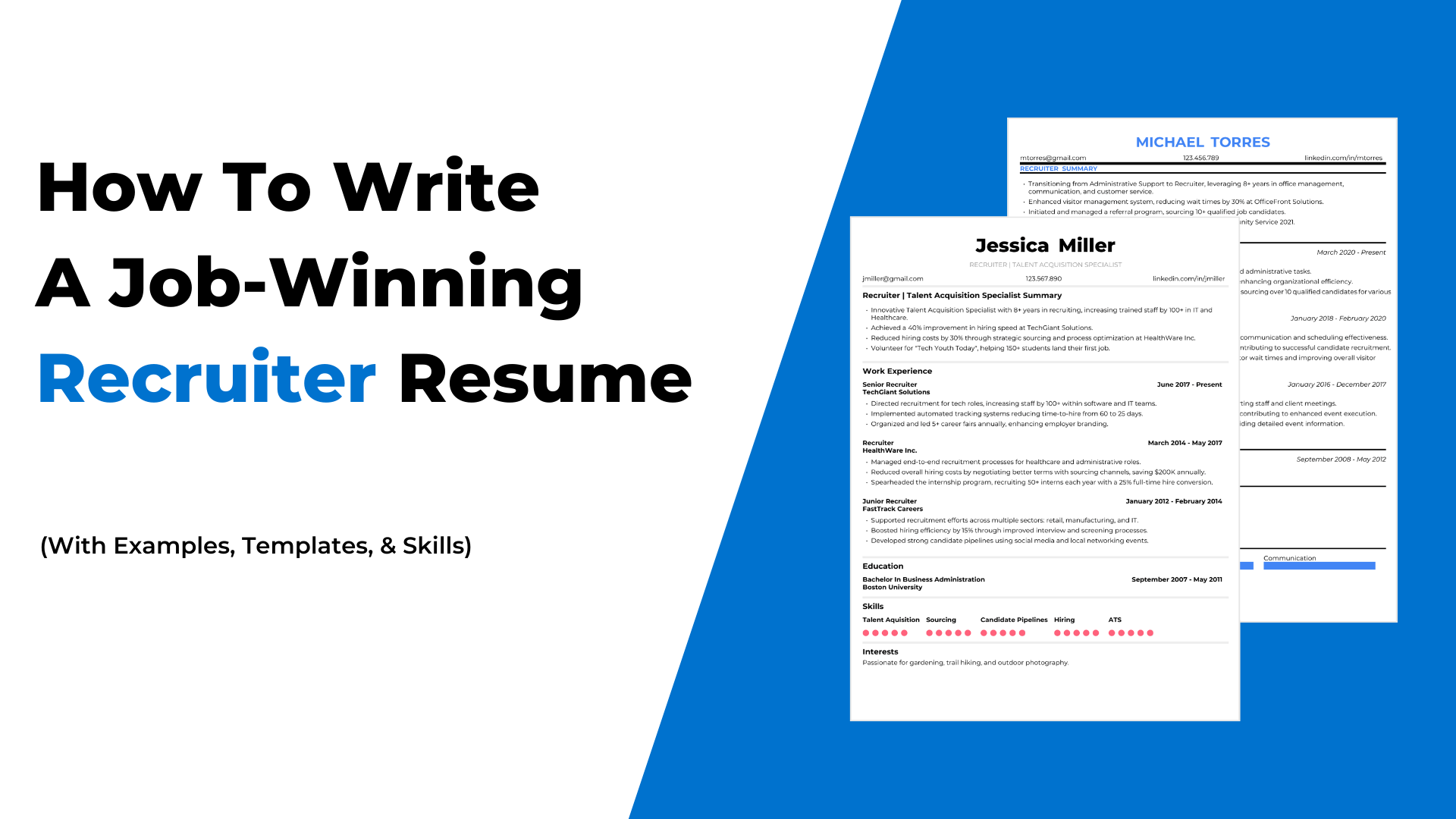 Recruiter Resume Examples For 2025 (20+ Skills & Templates)