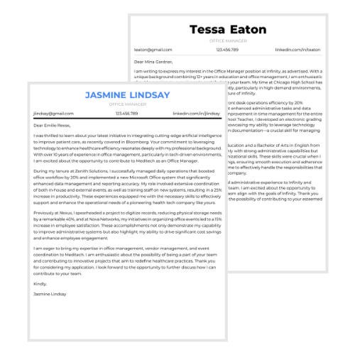 Office Manager Cover Letter Examples