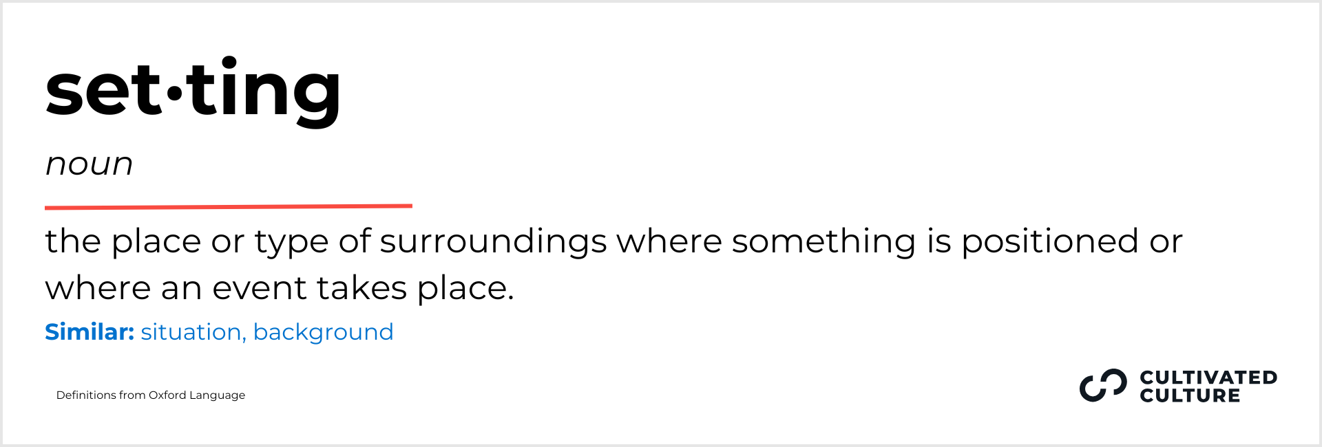 1 Another Word For Environment - Setting