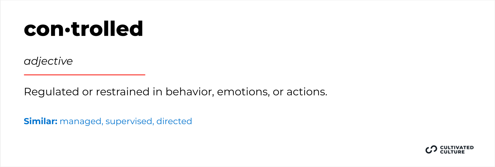 Another word for " Responsible for" - Controlled